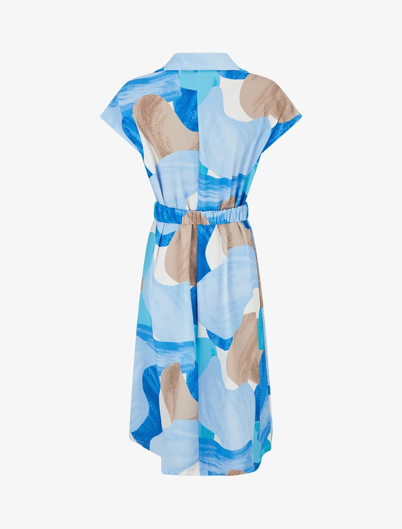 Robe droite ceinturée - Bleu