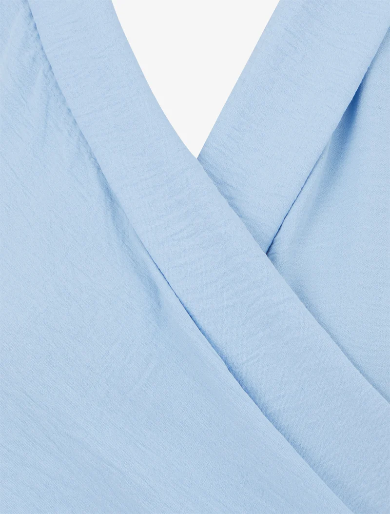 Top sans manches drapé à boutons - Bleu ciel