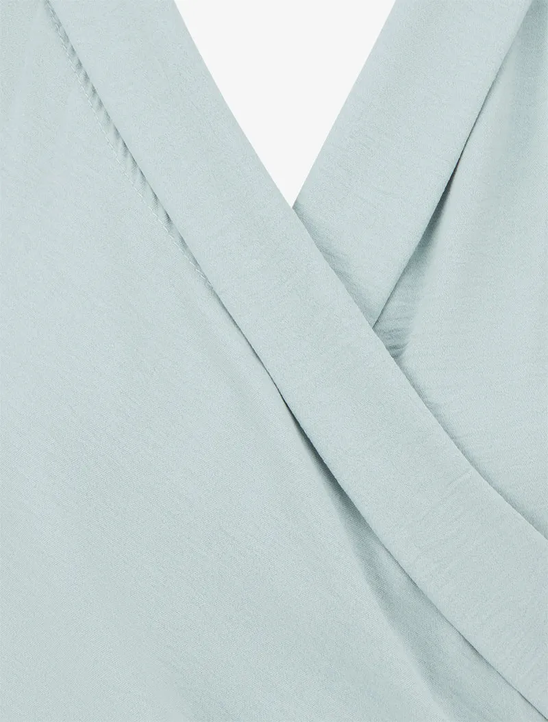 Top sans manches drapé à boutons - Vert d'eau