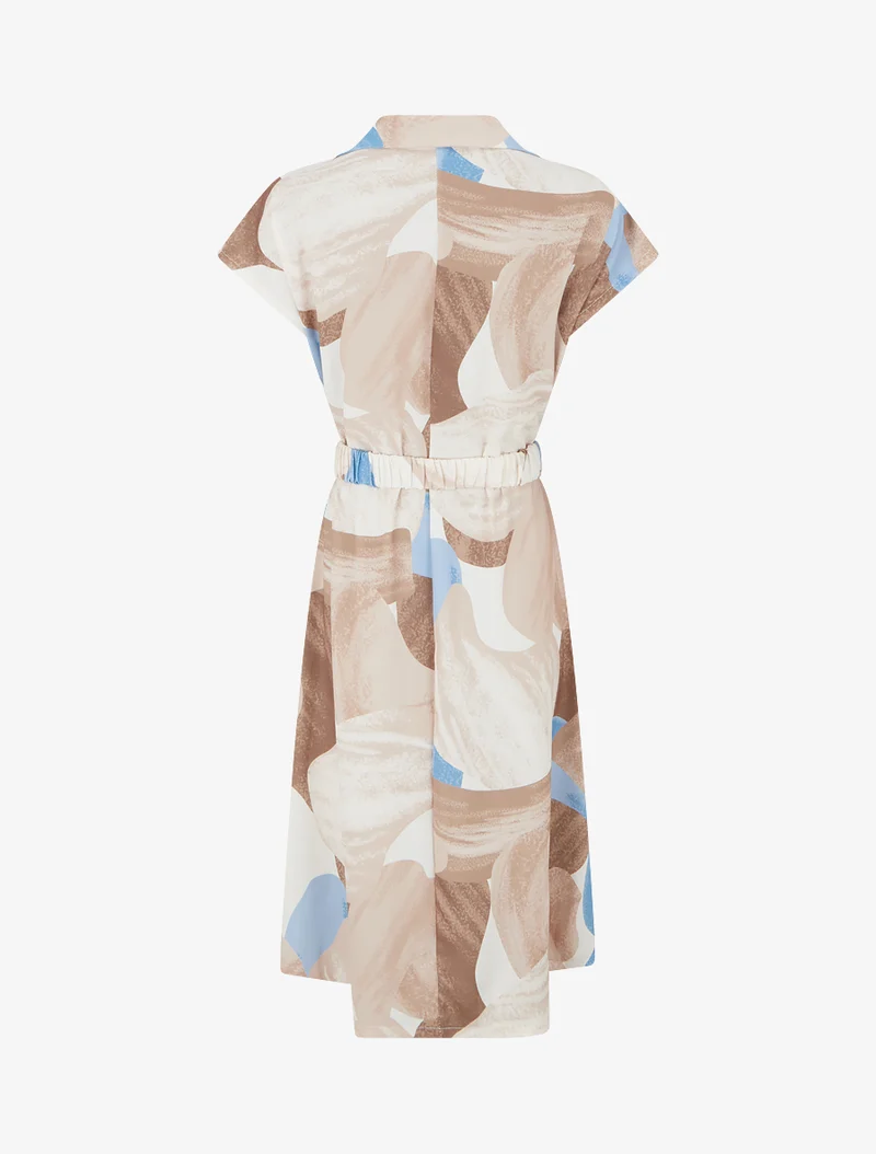 Robe droite ceinturée - Beige