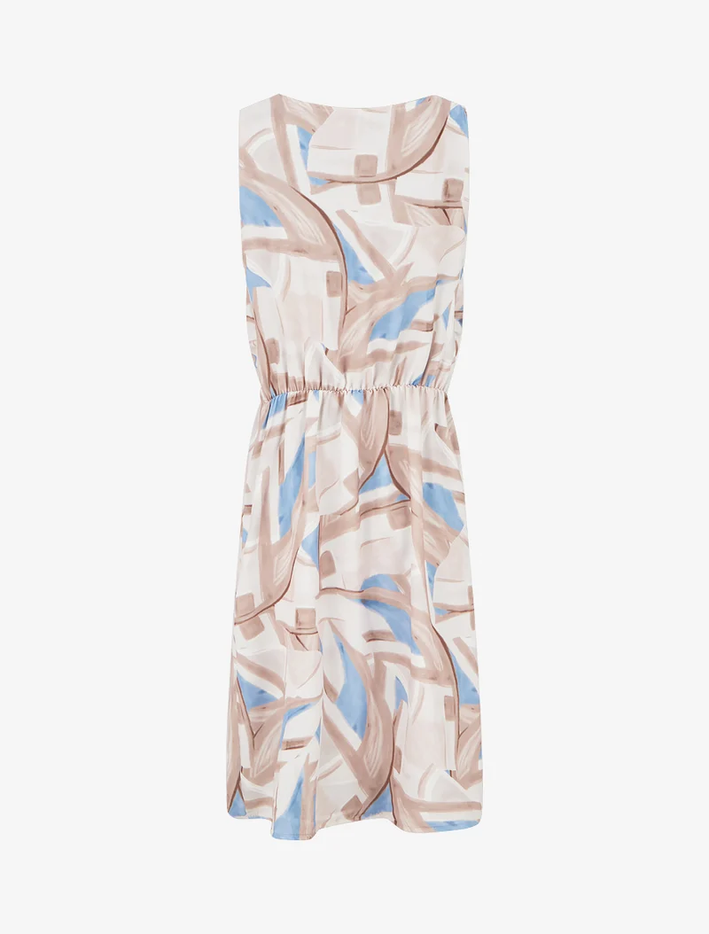 Robe droite à taille élastiquée - Beige