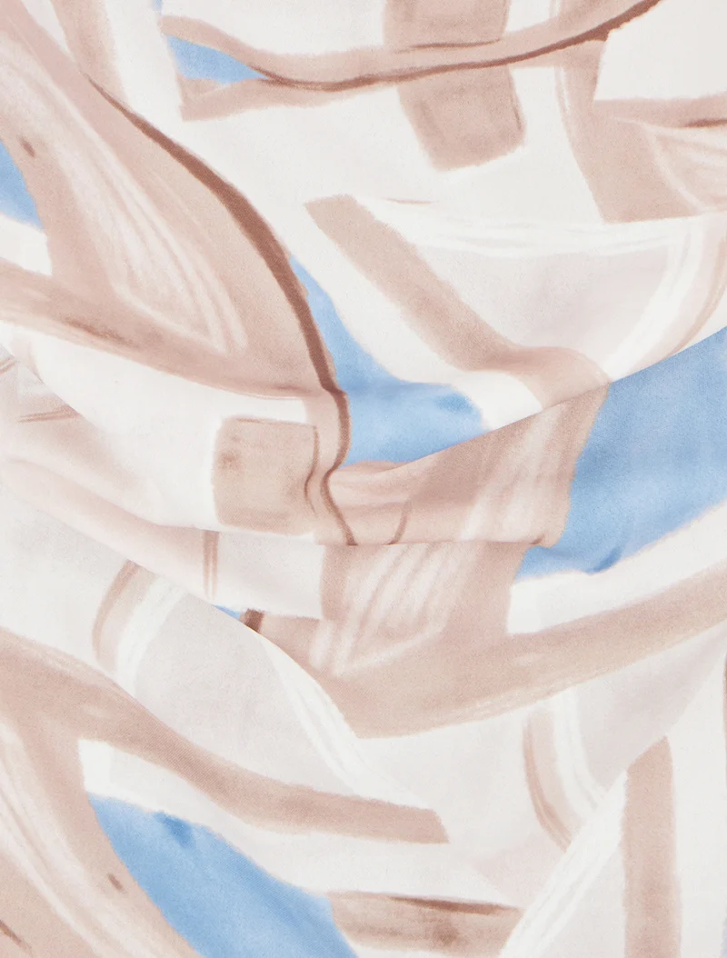 Robe droite à taille élastiquée - Beige