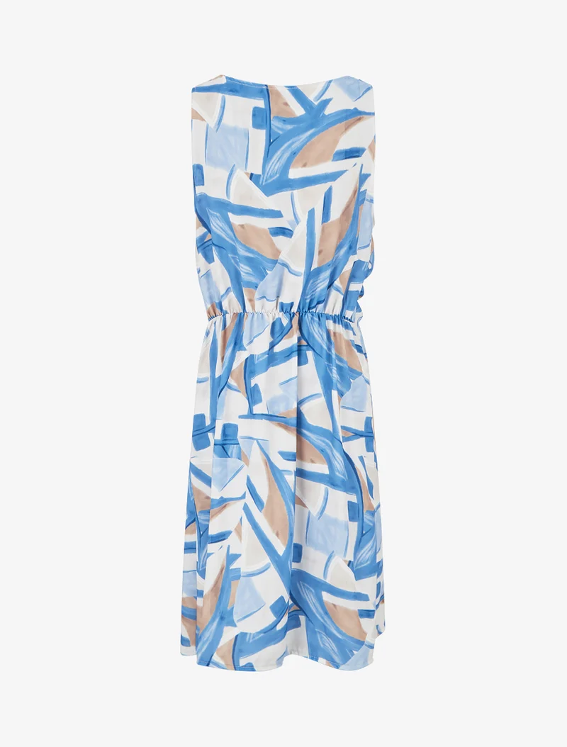 Robe droite à taille élastiquée - Bleu