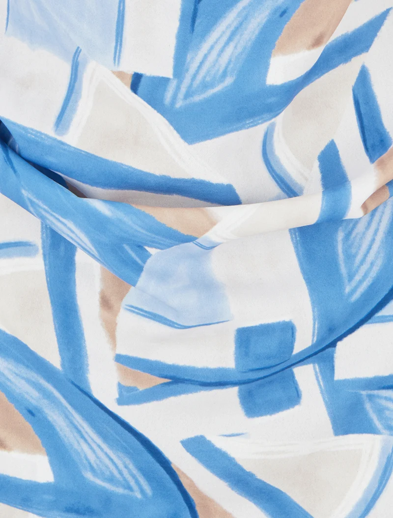 Robe droite à taille élastiquée - Bleu
