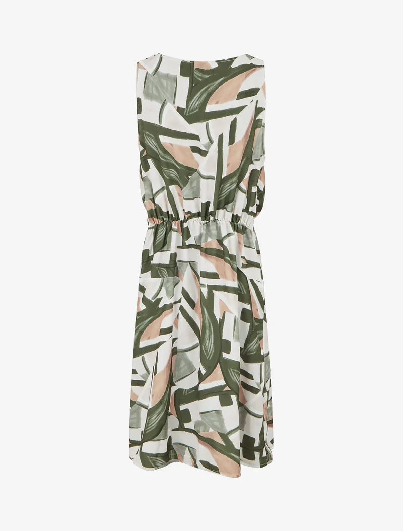 Robe droite à taille élastiquée - Kaki