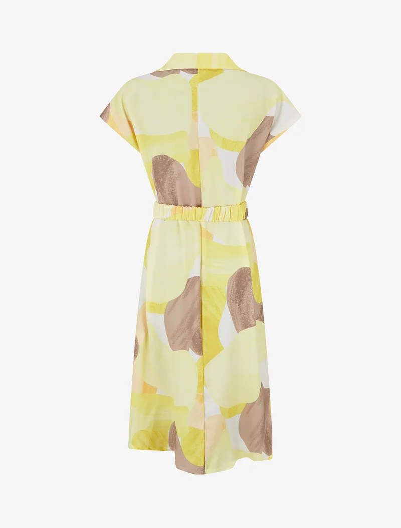 Robe droite ceinturée - Jaune