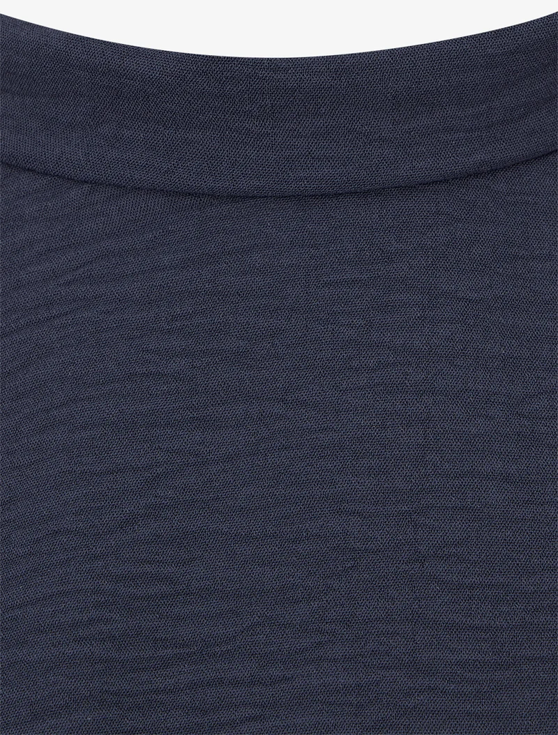 Robe évasée sans manches à épaules froncées - Marine