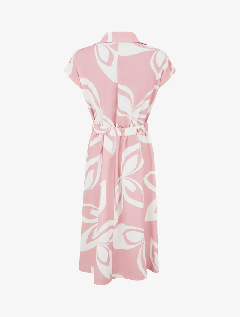 Robe droite ceinturée - Rose