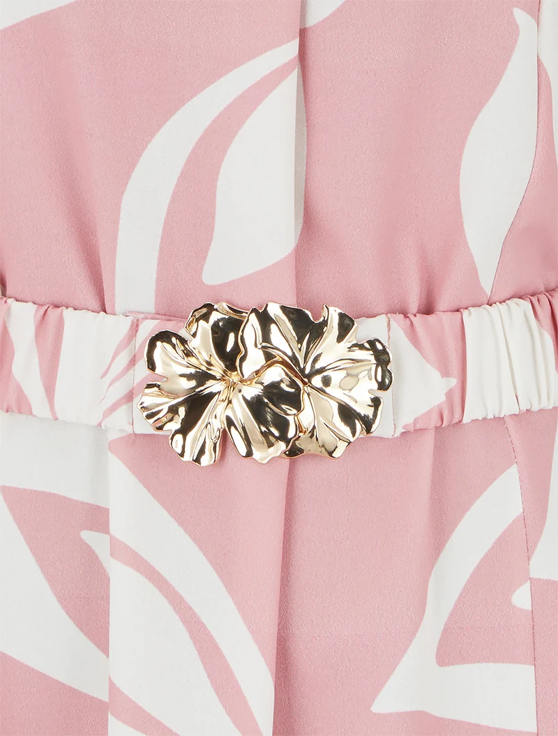 Robe droite ceinturée - Rose