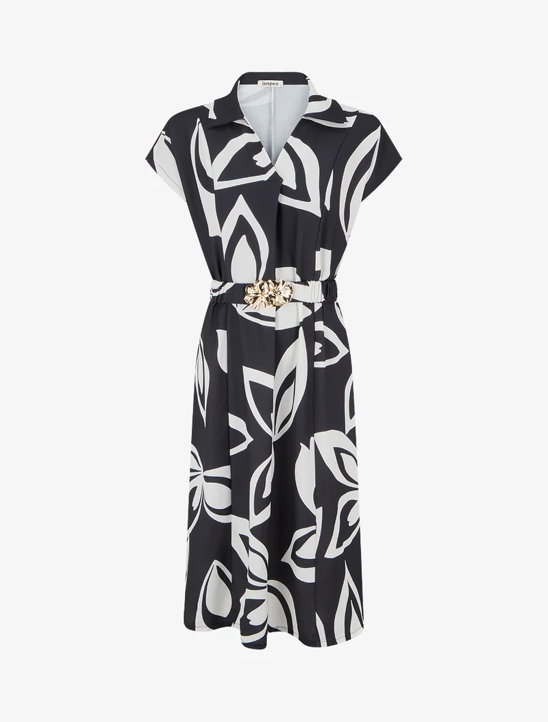 Robe droite ceinturée - Noir