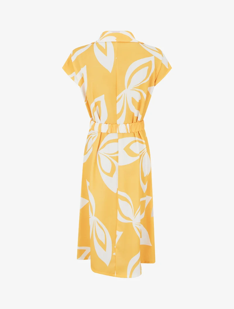 Robe droite ceinturée - Jaune