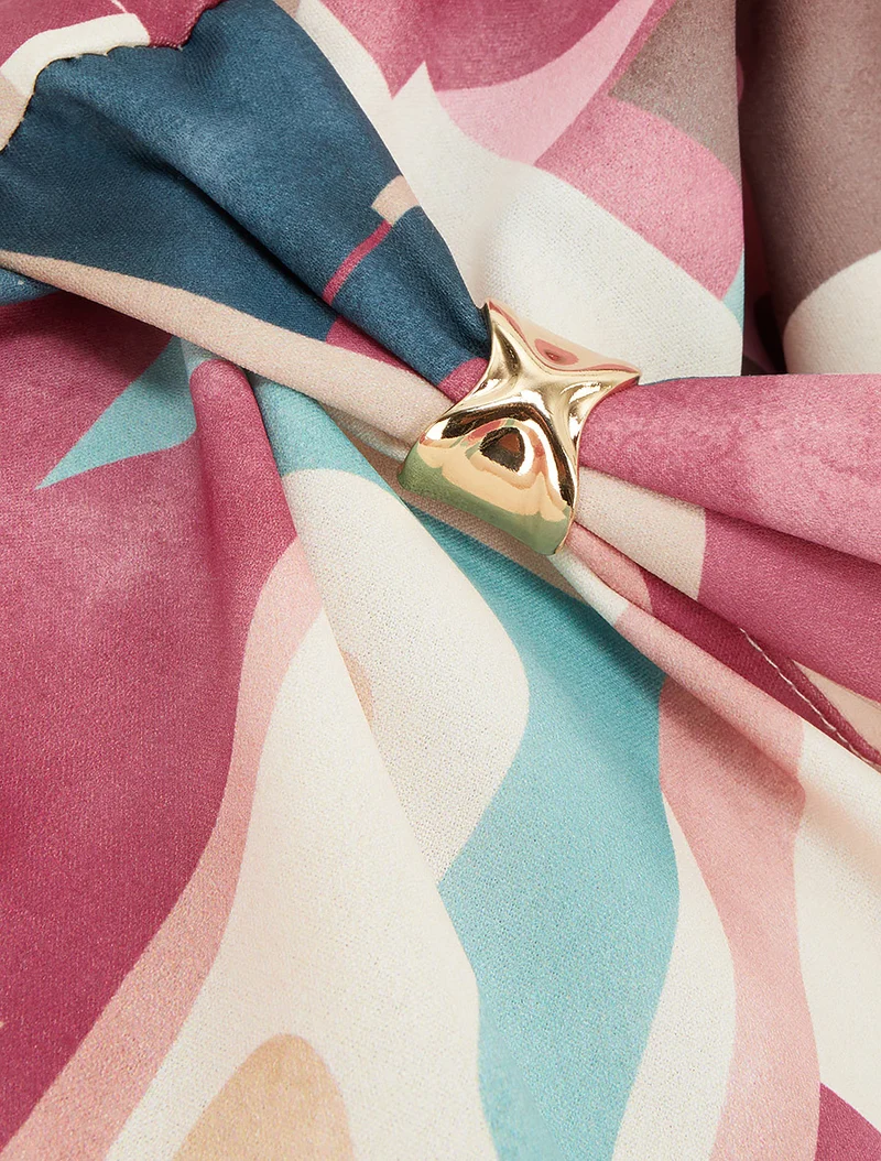 Top droit imprimé graphique à bretelles bijoux - Rose