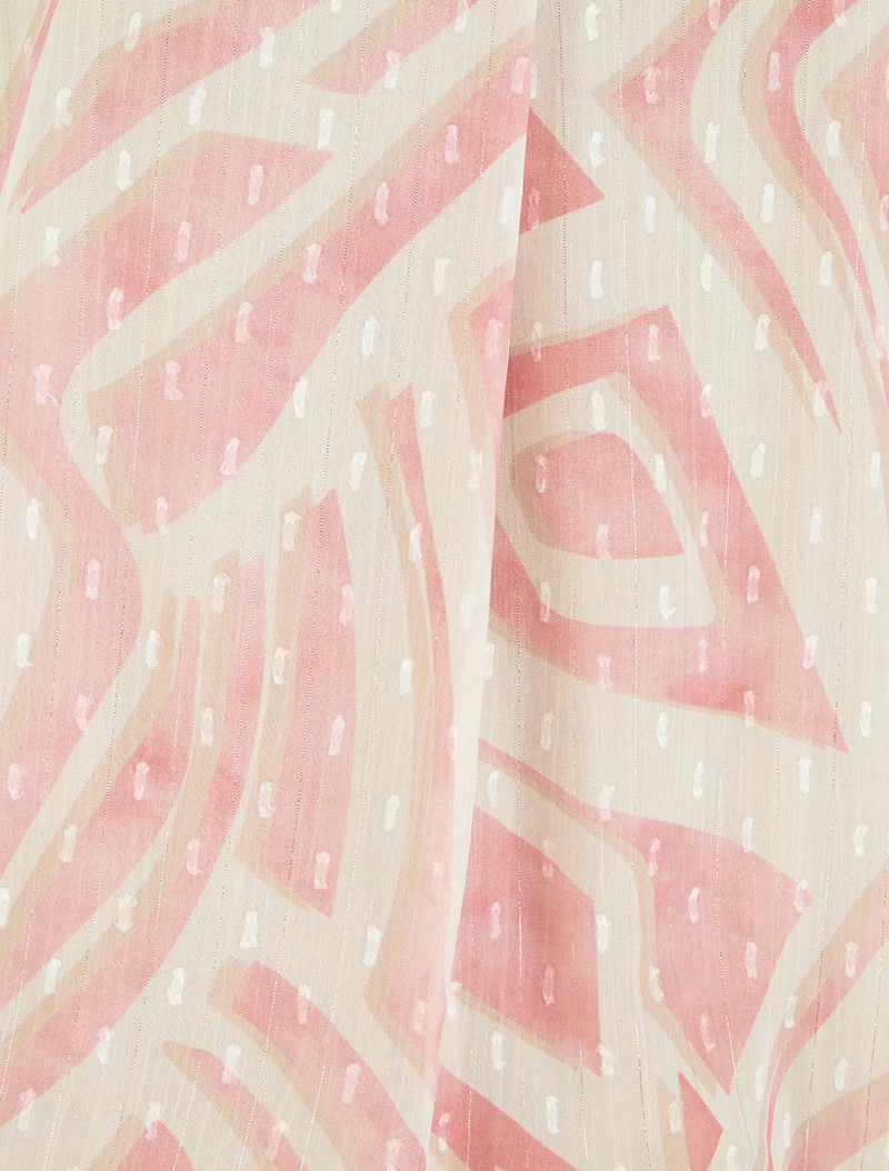 Top boule sans manches imprimé graphique - Rose