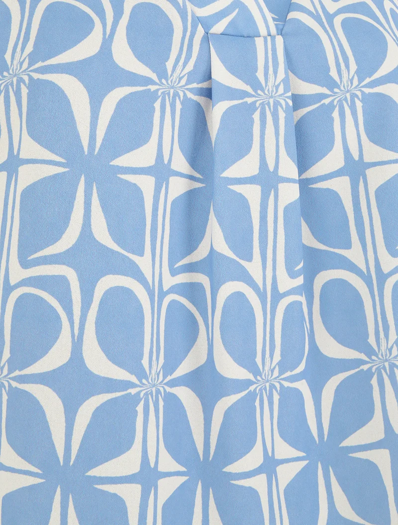 Top droit sans manches imprimé graphique - Bleu ciel