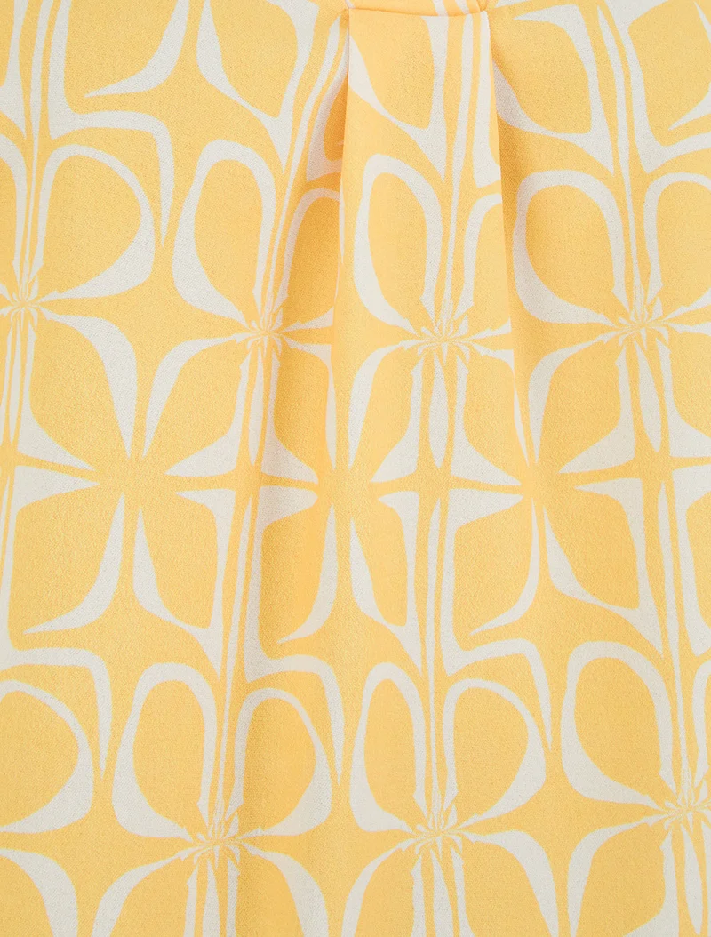 Top droit sans manches imprimé graphique - Jaune