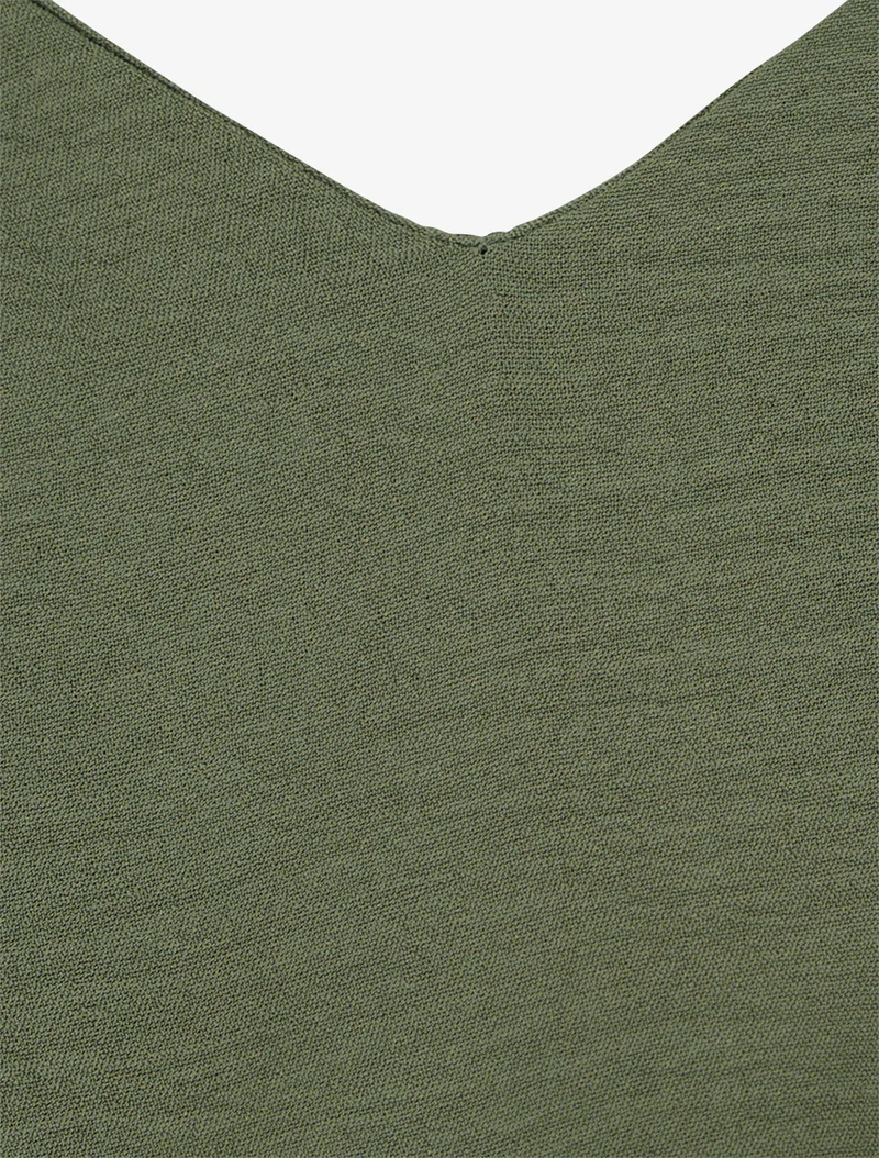 Robe longue à pans à nouer - Kaki