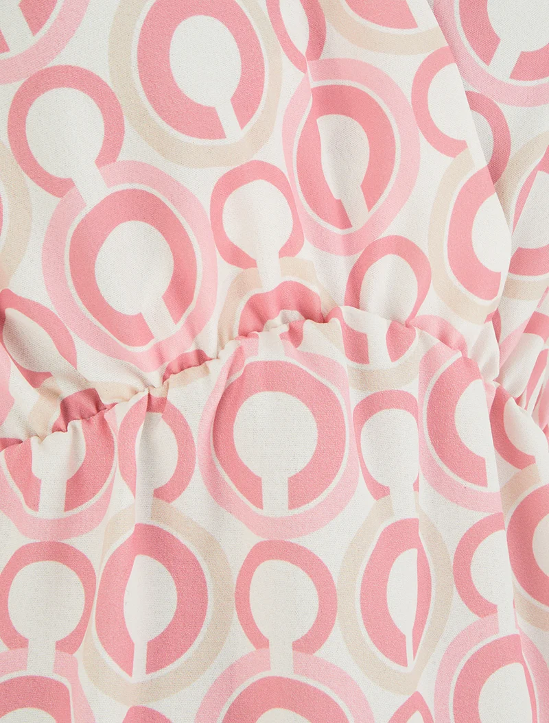 Top cintré sans manches imprimé graphique - Rose