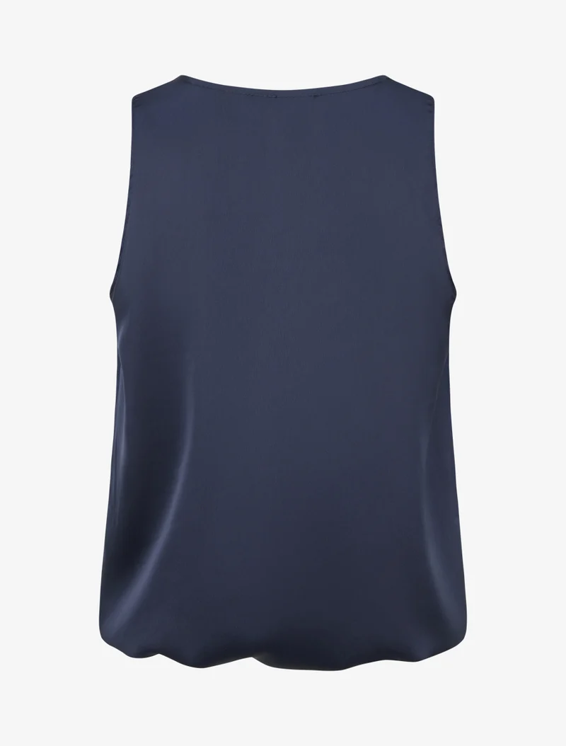 Top satiné coupe boule - Marine