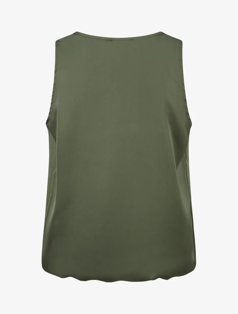 Top satiné coupe boule - Kaki