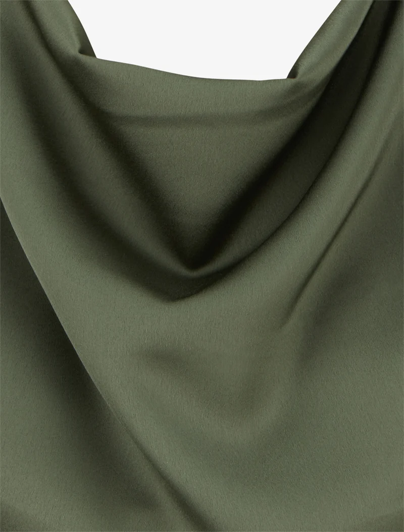 Top satiné coupe boule - Kaki
