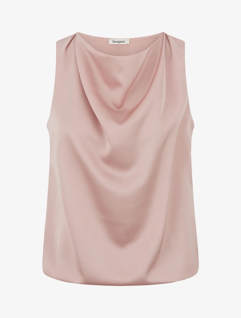 Top satiné coupe boule - Vieux rose
