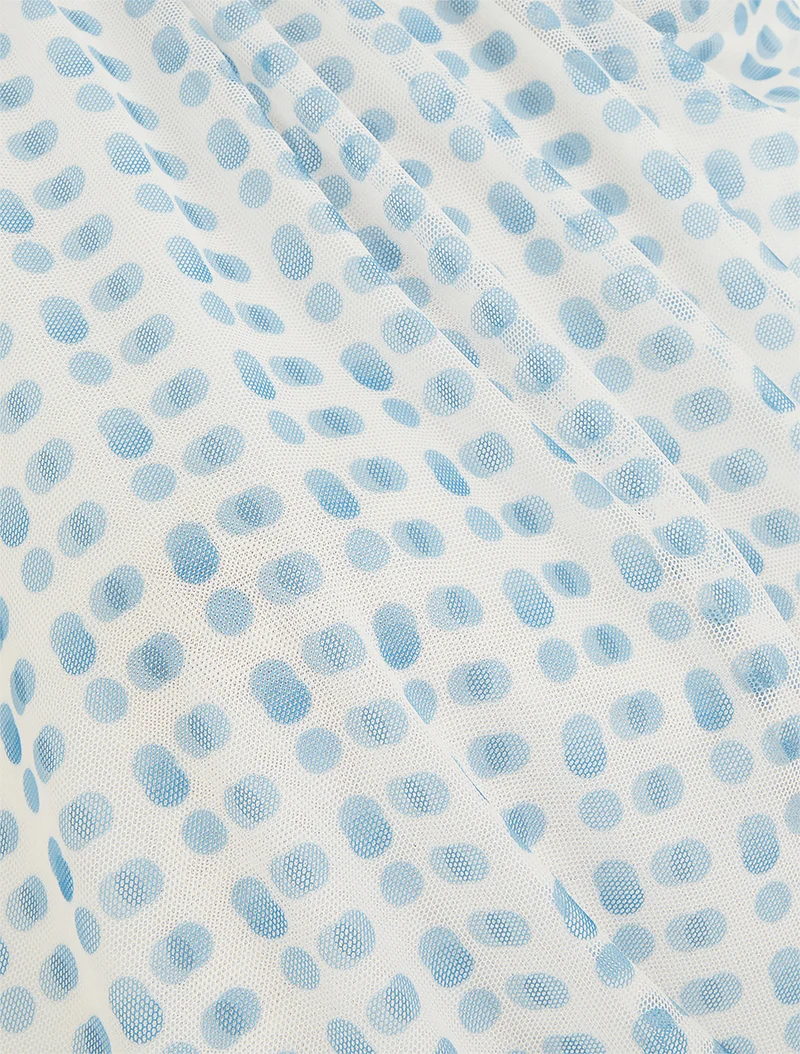 Top sans manches en tulle à pois - Bleu
