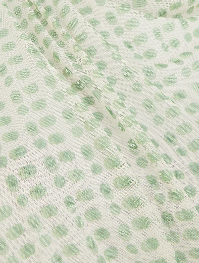 Top sans manches en tulle à pois - Vert