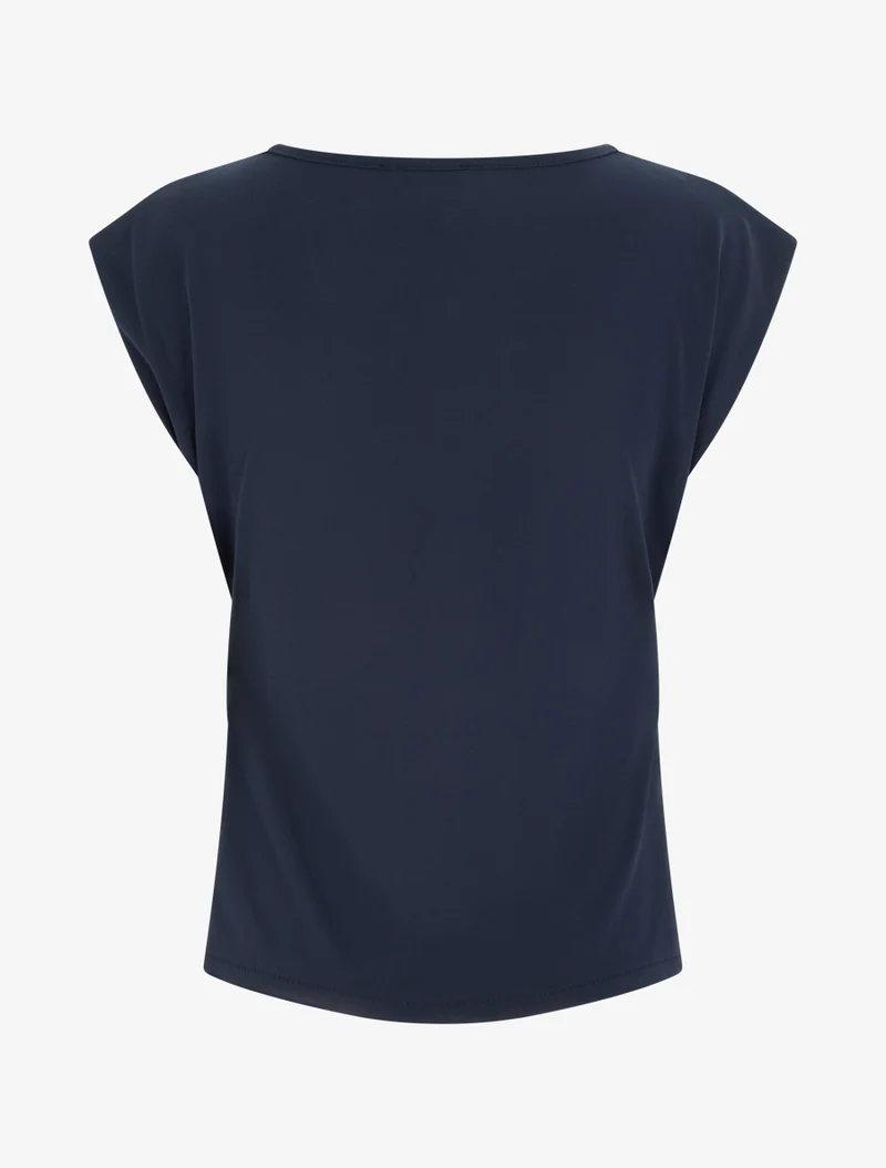 Top ajusté sans manches effet drapé - Marine