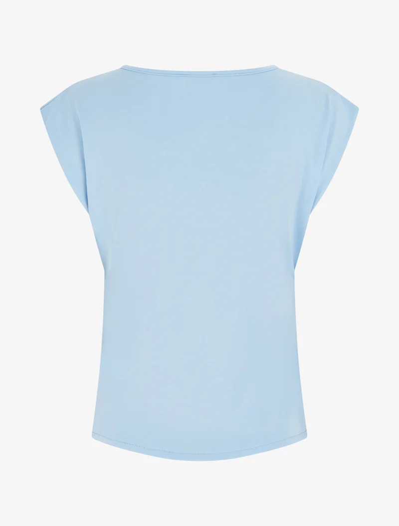 Top ajusté sans manches effet drapé - Bleu ciel