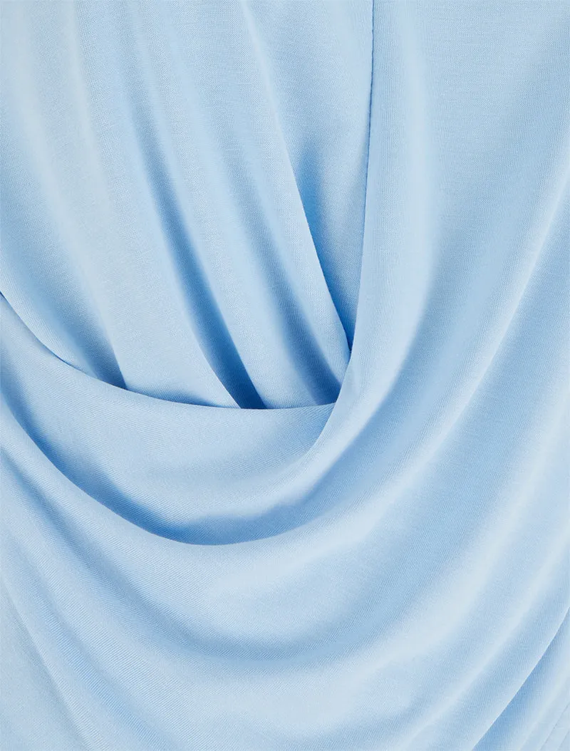Top ajusté sans manches effet drapé - Bleu ciel