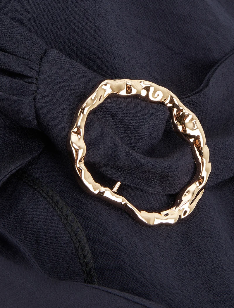 Top droit à dos nageur et bretelles bijoux - Bleu nuit