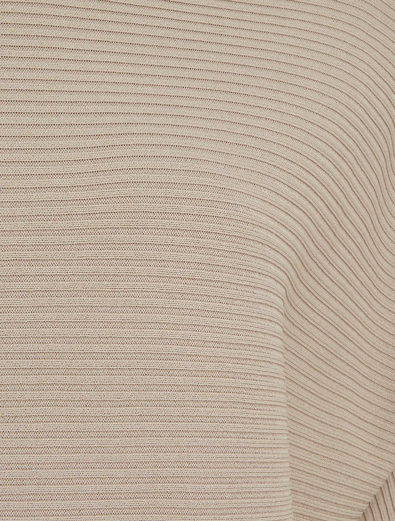 Top uni texturé à manches courtes - Taupe