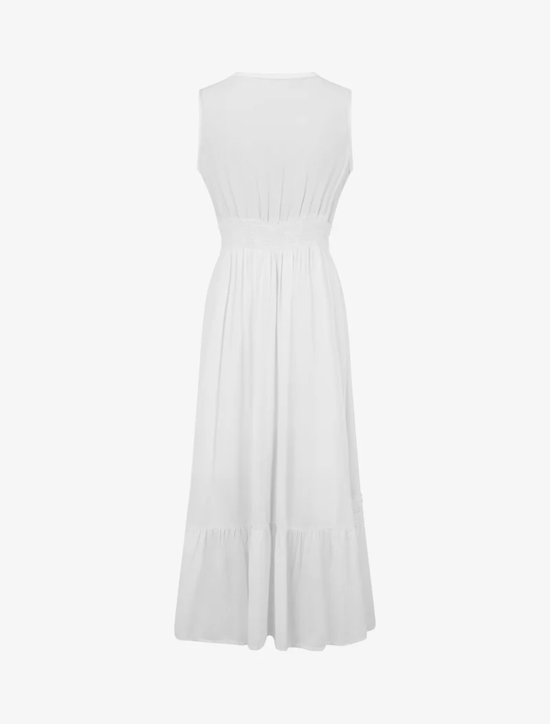 Robe sans manches à broderies - Blanc