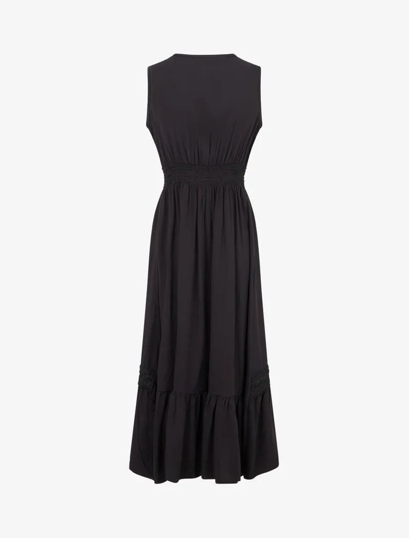 Robe sans manches à broderies - Noir
