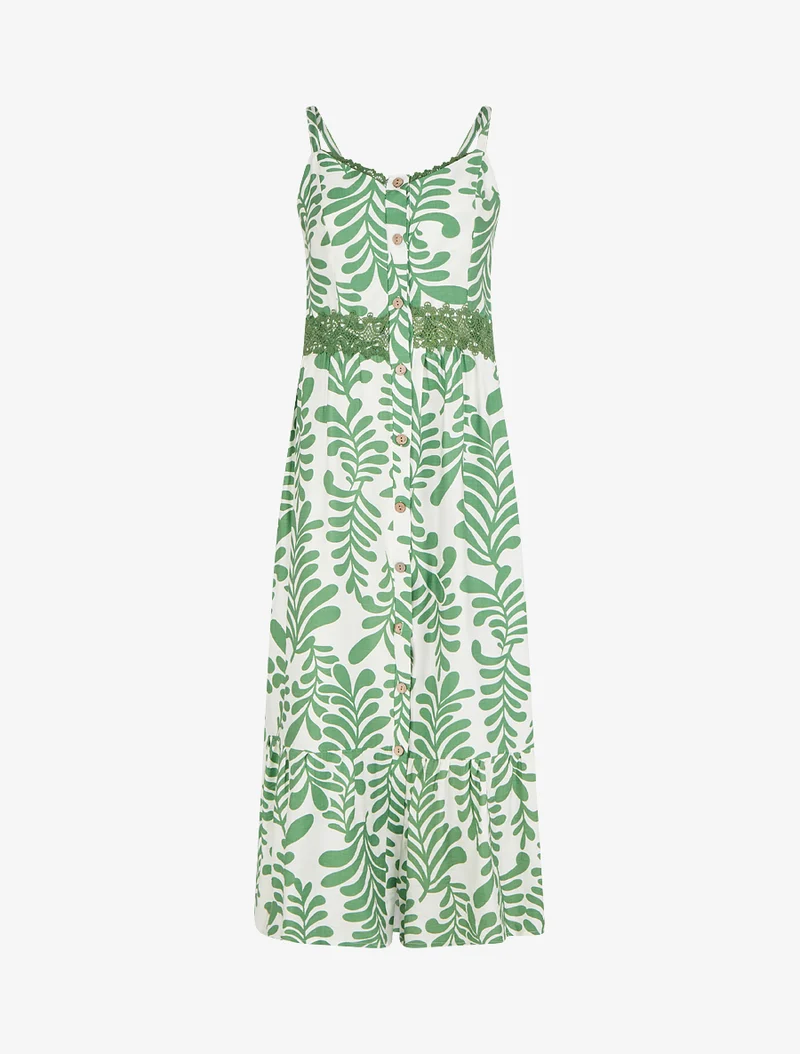 Robe évasée imprimé fantaisie - Vert