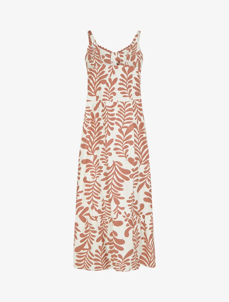 Robe évasée imprimé fantaisie - Vieux rose