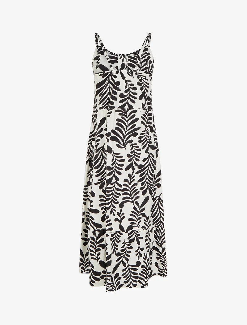 Robe évasée imprimé fantaisie - Noir