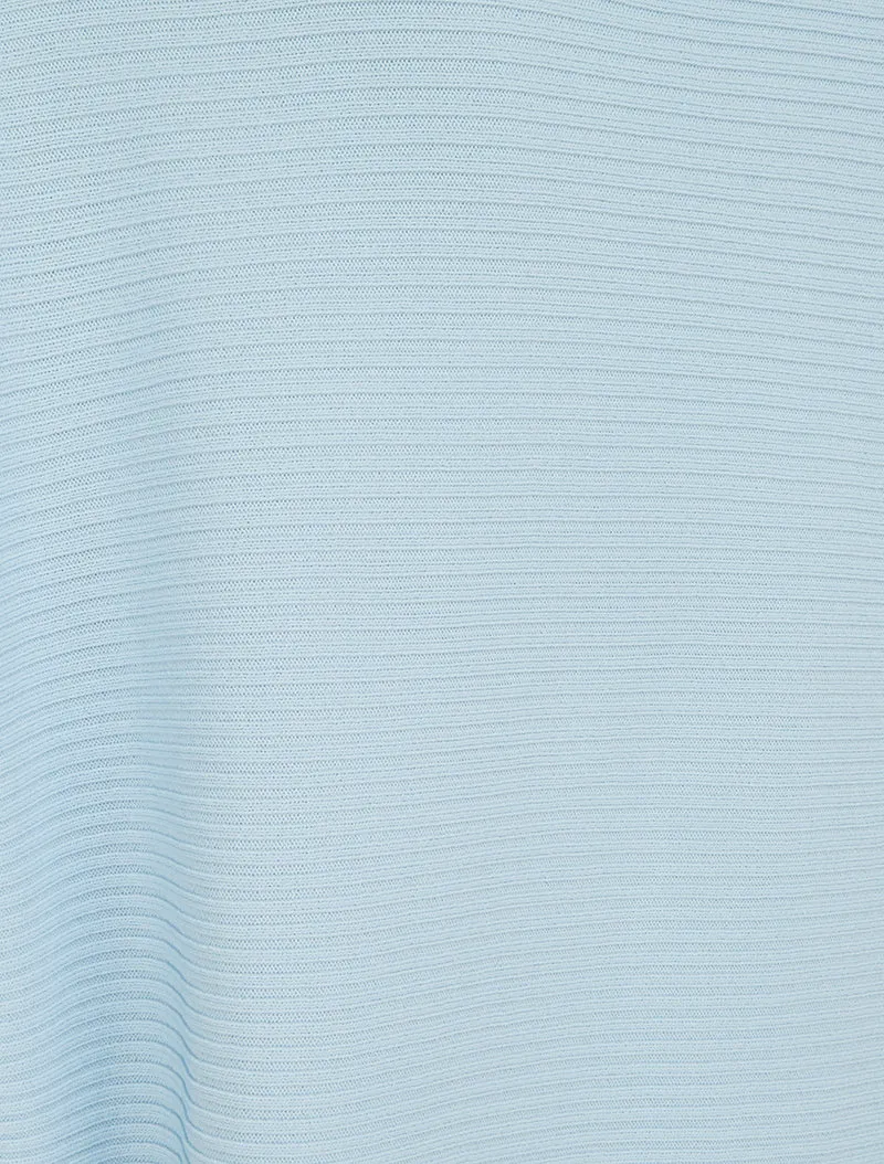 Top uni texturé à manches courtes - Bleu ciel