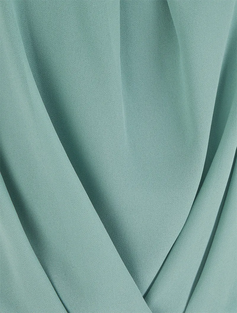Top en voile effet drapé - Turquoise