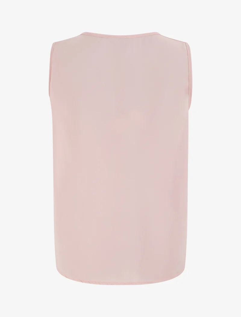 Top en voile effet drapé - Rose