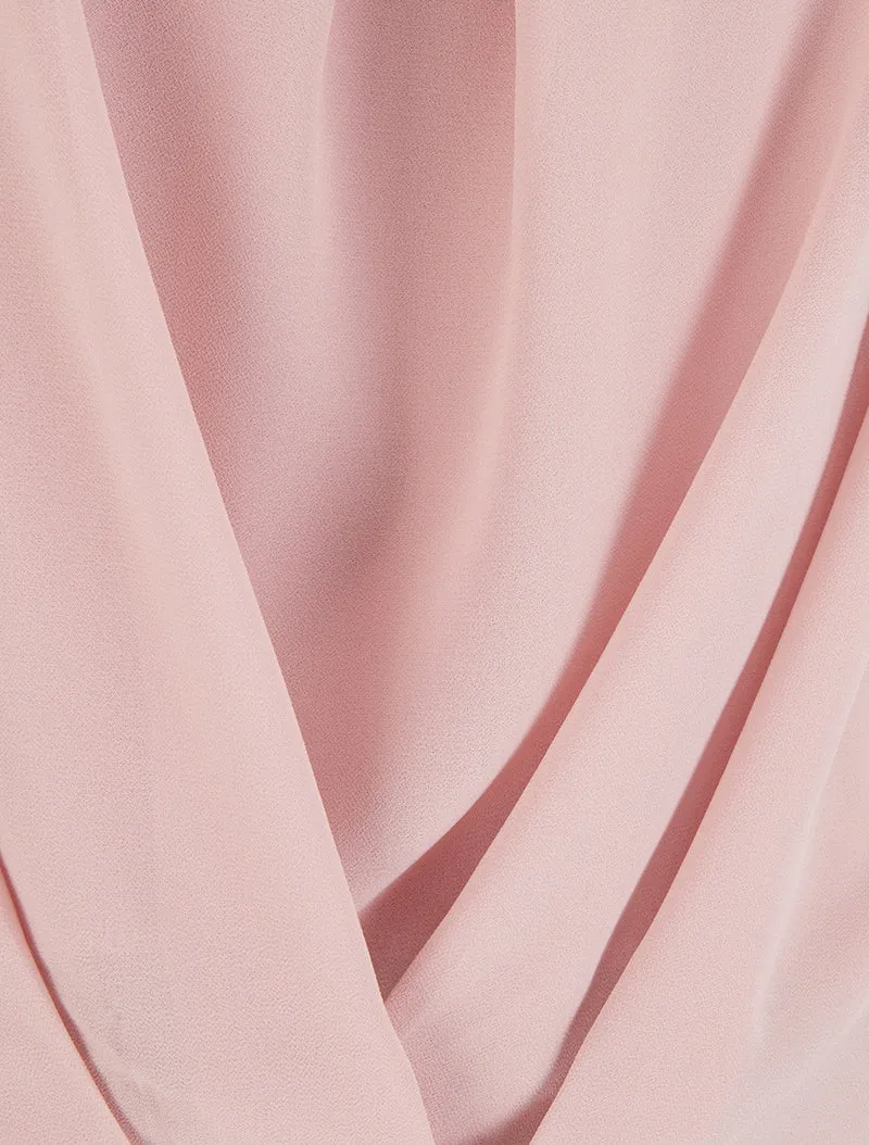 Top en voile effet drapé - Rose