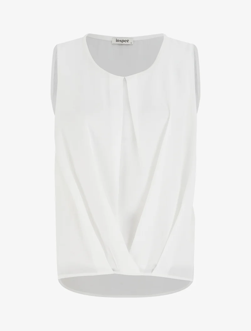 Top en voile effet drapé - Blanc