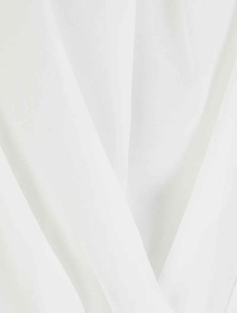 Top en voile effet drapé - Blanc