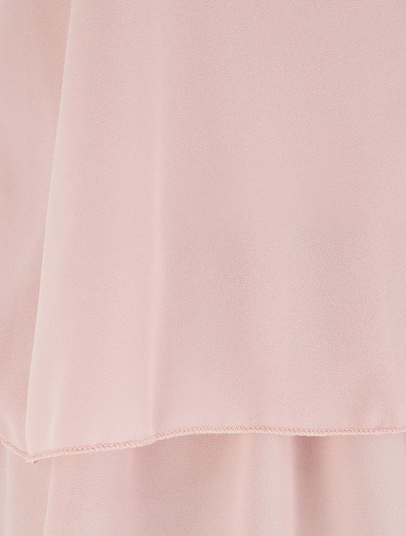 Top en voile à bords volantés - Rose