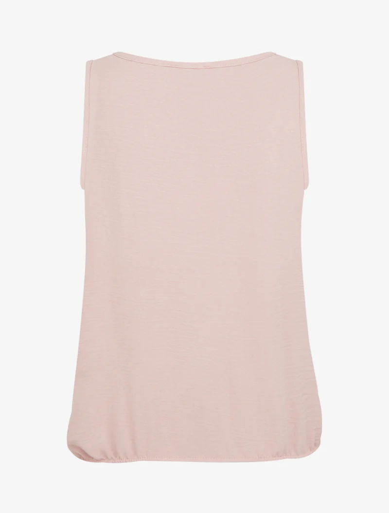Top élastiqué à empiècement bijou - Vieux rose