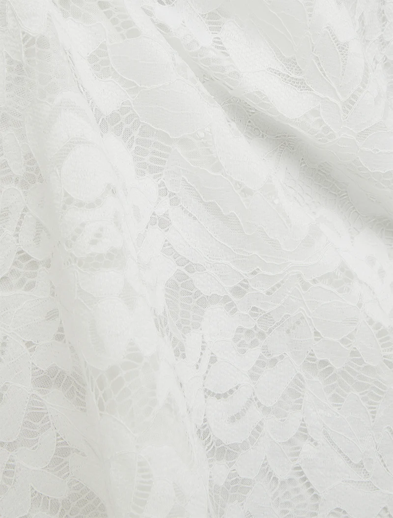 Top sans manches en dentelle à col U - Blanc