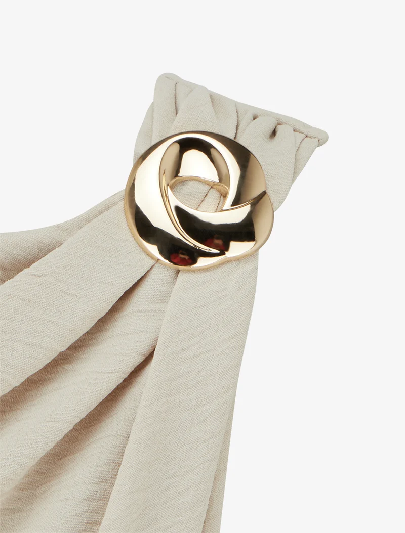 Combinaison unie à empiècement bijou - Beige