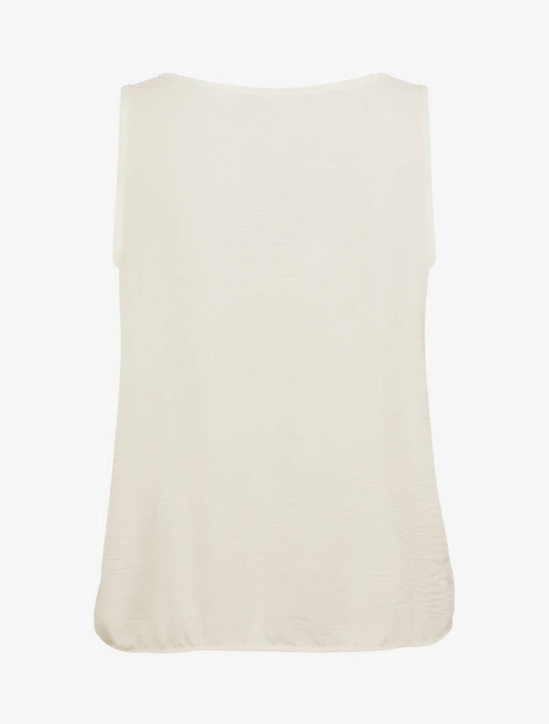 Top élastiqué à empiècement bijou - Beige