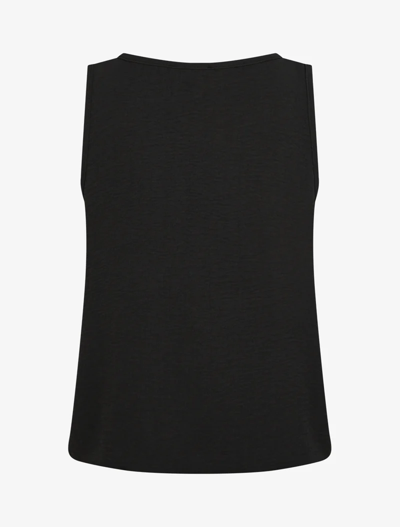 Top élastiqué à empiècement bijou - Noir