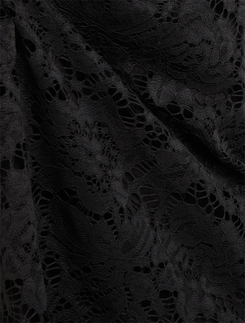 Top sans manches en dentelle à col U - Noir
